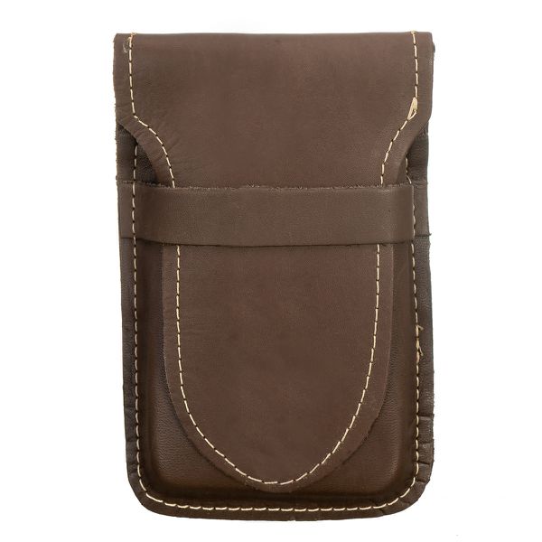 Capa de Couro Simples Bainha para Celular Country Com Passador Preto