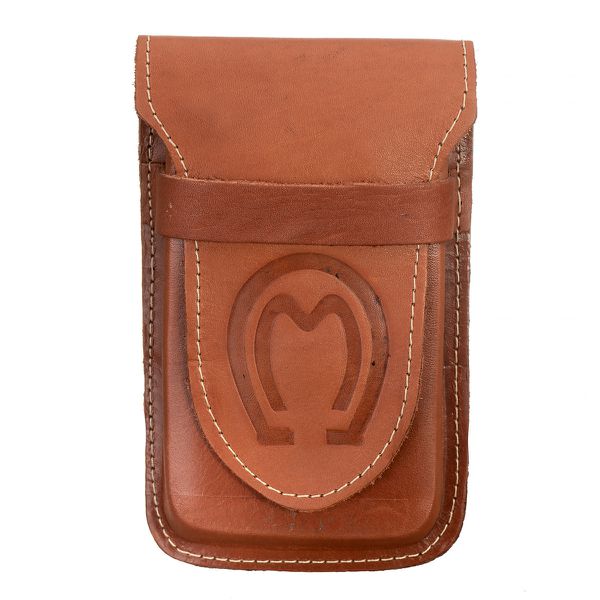 Capa de Couro Simples Bainha para Celular Country Com Passador Preto