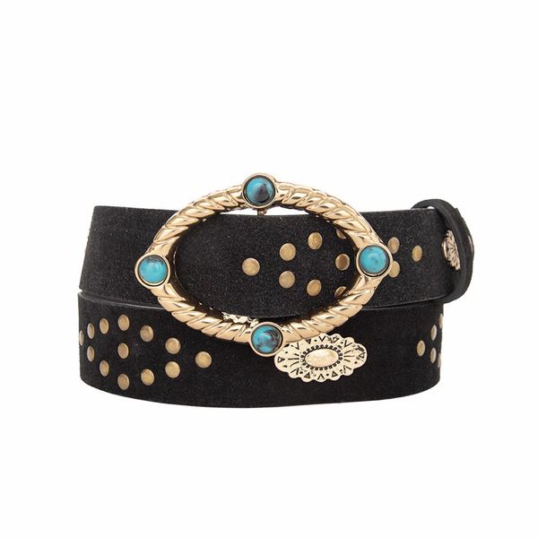 Cinto Preto em Camurça Boho 