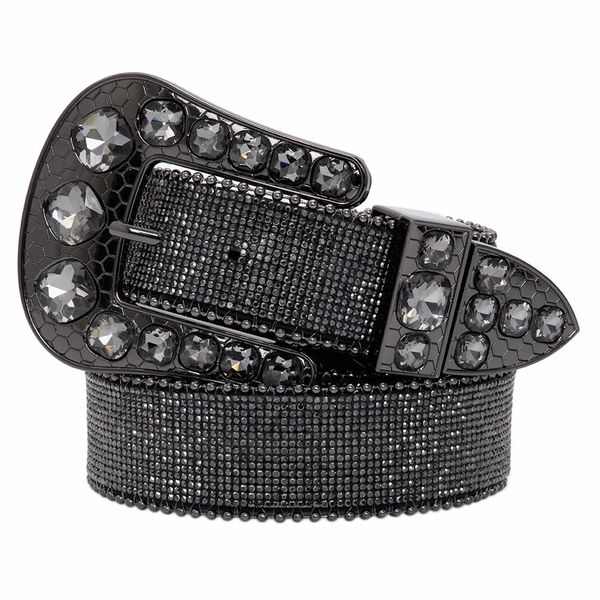 Cinto Country Preto com Fivela Cravejada