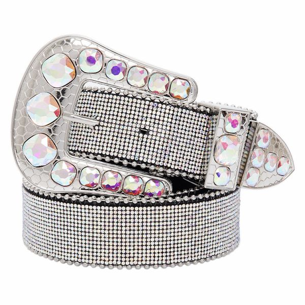 Cinto Country Prata Fruta Cor Fivela Cravejada