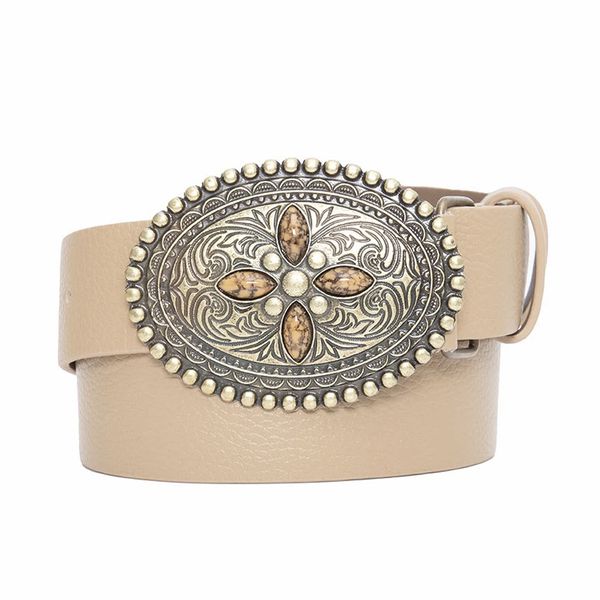 Cinto Country de Couro Fivela Vintage