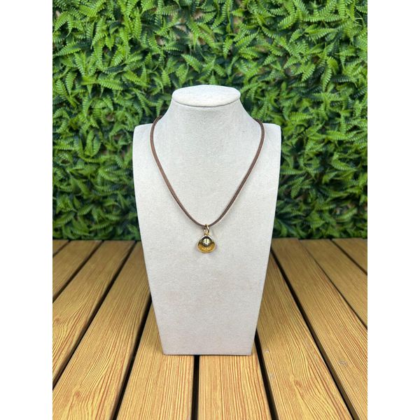 Colar Corrente Caramelo Feminina Detalhe Dourado com Regulagem