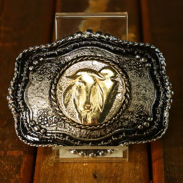 Fivela Country Cowboy Unissex Boi Dourado
