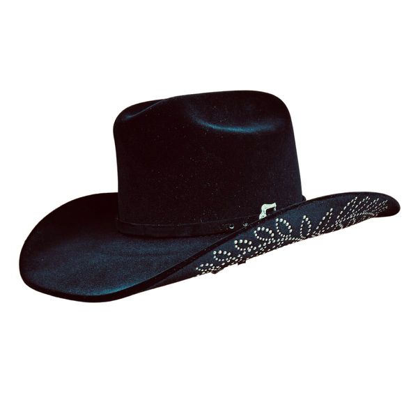 Chapéu Infantil Country Castella 2.0 Preto Flor Silver Bandinha Veludo