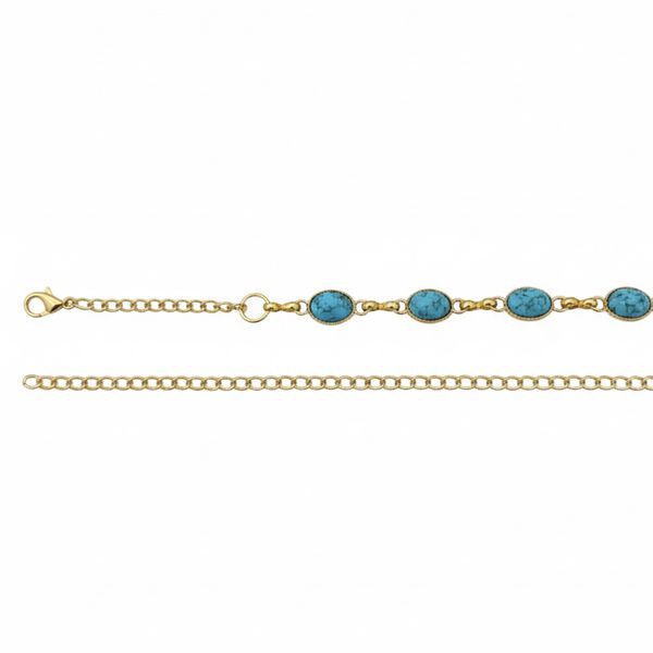 Cinto Dourado com Pedras Turquesas