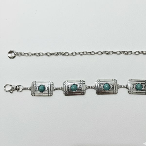 Cinto de Metal com Pedra Turquesa 