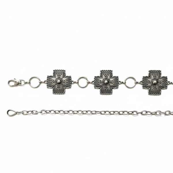 Cinto Corrente de Metal Country Prata Velho