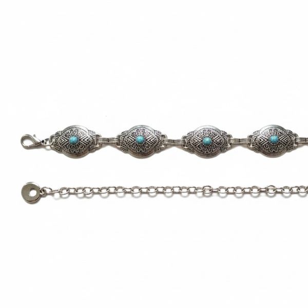 Cinto Corrente de Metal Country Detalhe Esmaltado