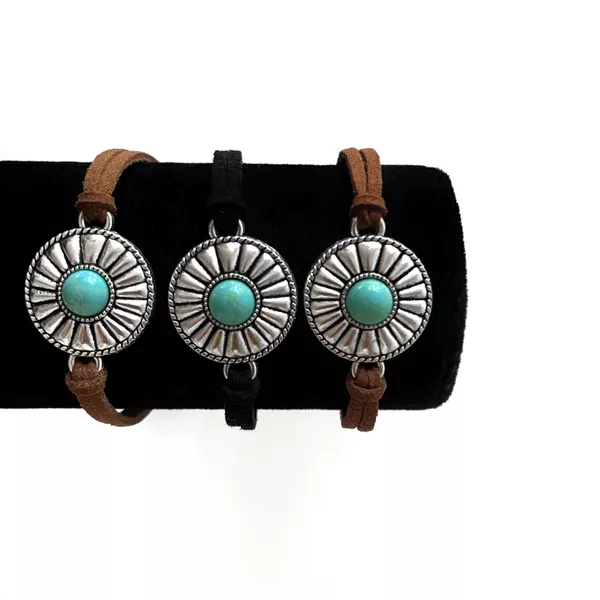 Pulseira de Camurça Detalhe Esmaltado 