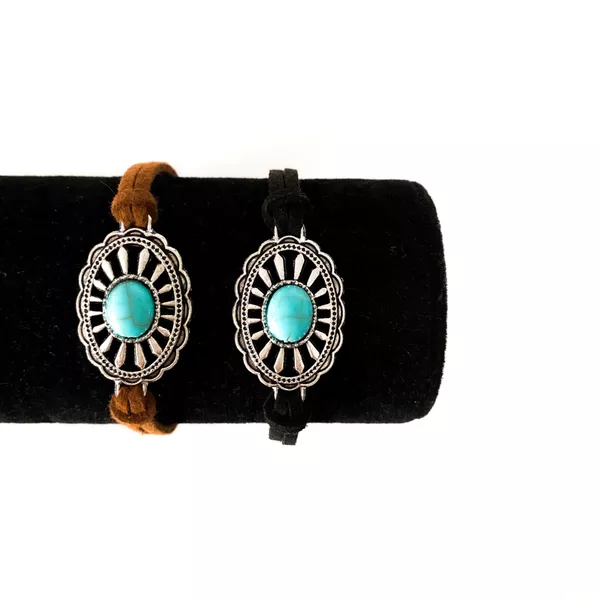 Pulseira de Camurça Detalhe Esmaltado 