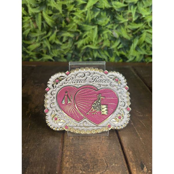 Fivela Country Cowboy Unissex Rosa Barrel Racer