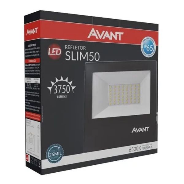 Refletor led slim 50w 6500k biv avant