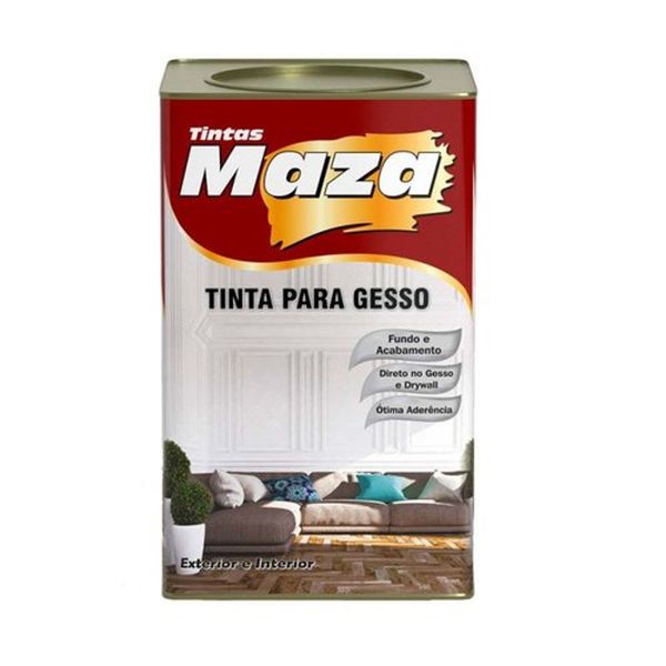 Tinta Gesso Dupla Ação Branco Fosco 18 Litros ref 10511 Maza 