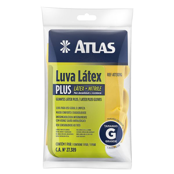Luva Latex Plus Grande Atlas