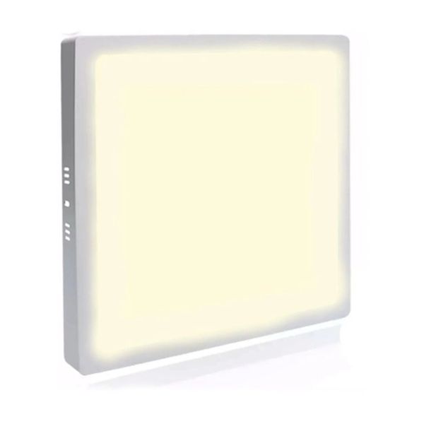 Painel Plafon Led 24w Quadrado Sobrepor Branco Quente 3000k Embuled