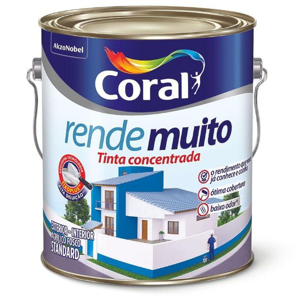 Tinta Acrílica Rende Muito Palha Fosco 3,6 Litros Coral