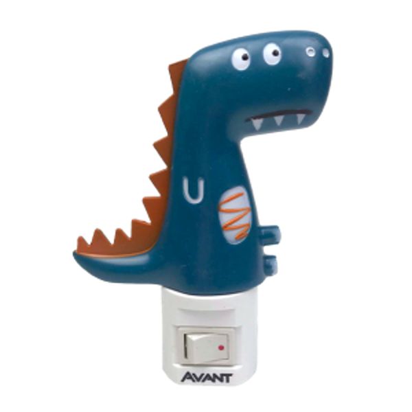 Luz Infantil Noturna Abajur Tomada Led 1w Luz Amarela Dino Avant