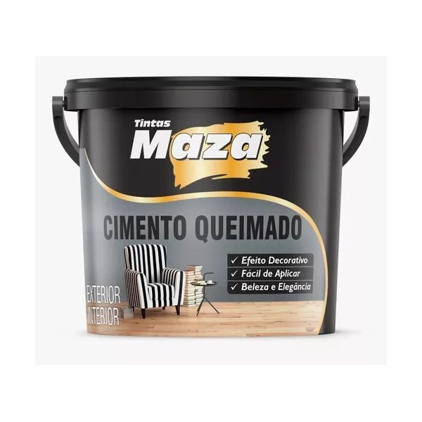 Efeito Decorativo Cimento Queimado Revestimento Maza 5,6kg