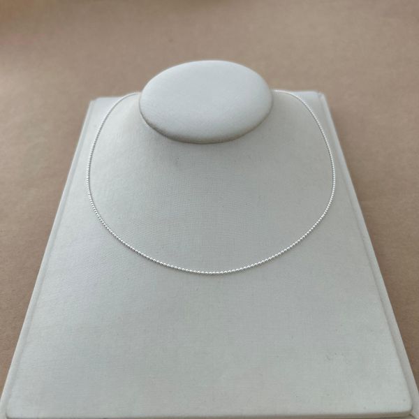 CORRENTE BOLINHA DIAMANTADA FININHA 45CM