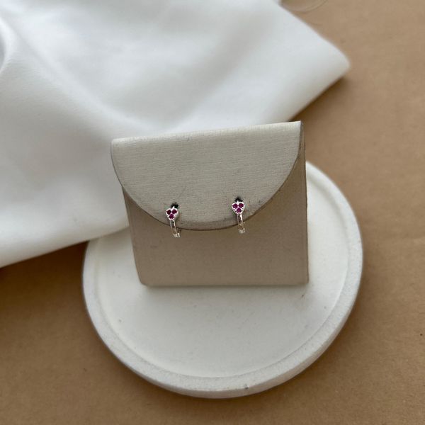 ARGOLINHA COM CORAÇÃO ZIRCÔNIA PINK DE CLICK