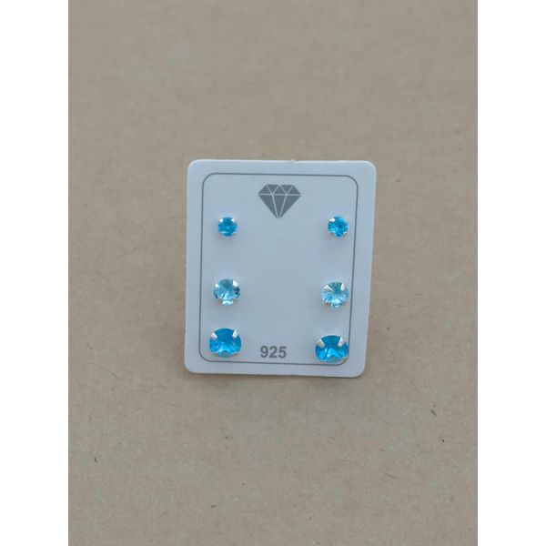 Trio Zircônia Redonda Azul Piscina Garras 3,4,5mm 