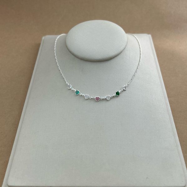 CHOKER COM 7 CORAÇÕES DE ZIRCÔNIA COLORS 