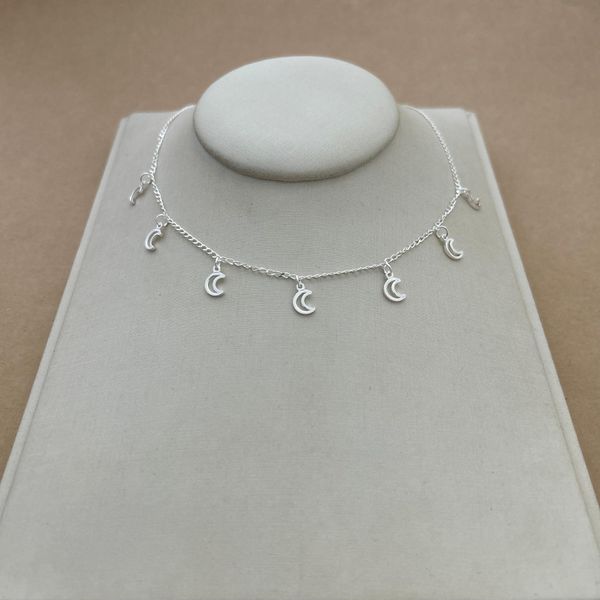 CHOKER 7 LUA VAZADA PENDURADAS ELOS 35CM + 5CM EXTENSOR