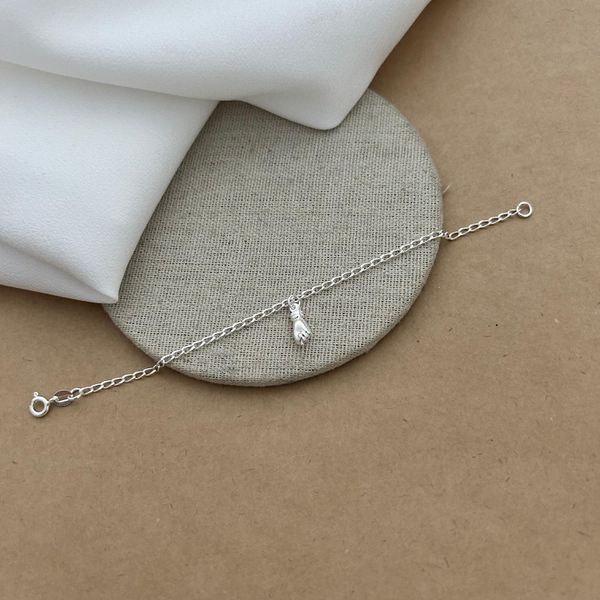 PULSEIRA INFANTIL COM 1 FIGA PENDURADA CORRENTE ELOS ALONGADOS