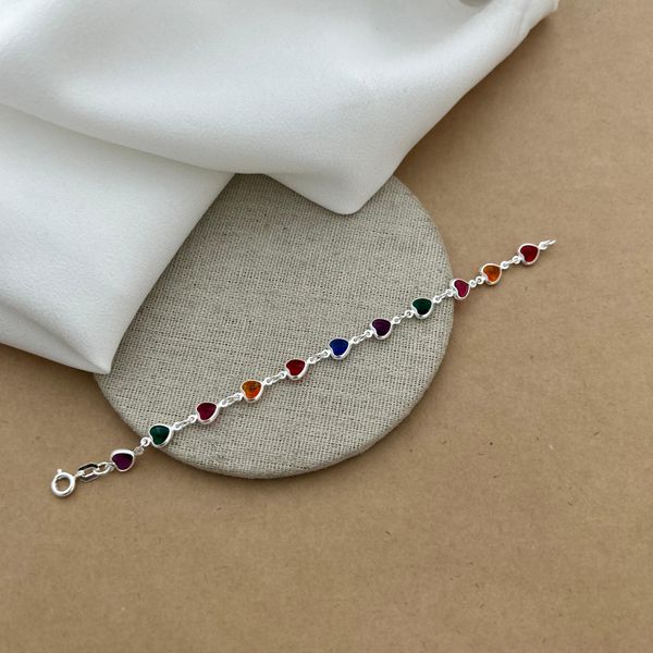 PULSEIRA INFANTIL CORAÇÕES ZIRCÔNIA COLORS