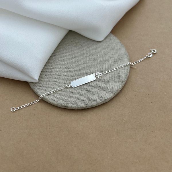 PULSEIRA INFANTIL PLAQUINHA DIAMANTE VAZADO