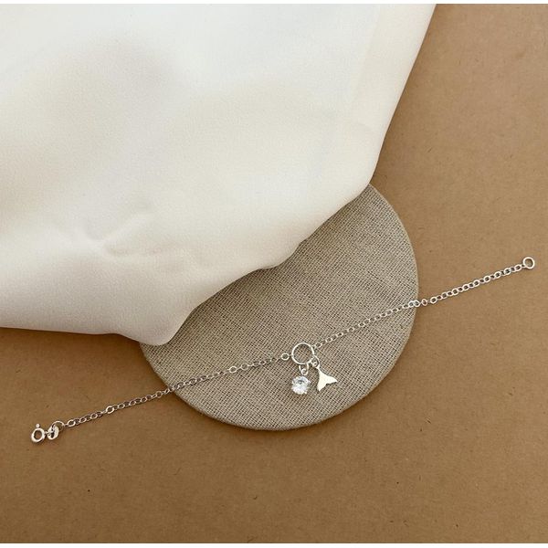 PULSEIRA ELOS ARREDONDADOS RABO DE SEREIA ZIRCÔNIA CRISTAL REDONDA PENDURADA