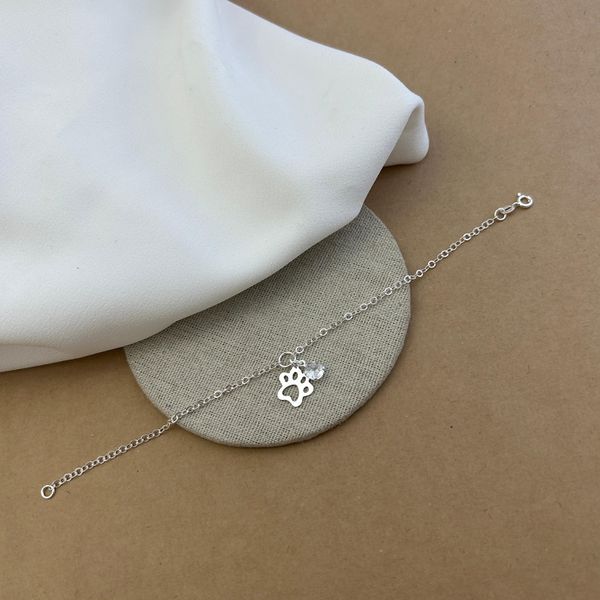 PULSEIRA CÍRCULO COM PATINNHA E ZIRCÔNIA CRISTAL PENDURADAS DE ELOS ARREDONDADOS