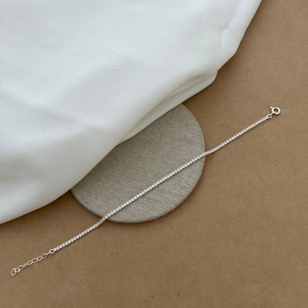 Pulseira Riviera Zircônia Cristal Com Extensor 
