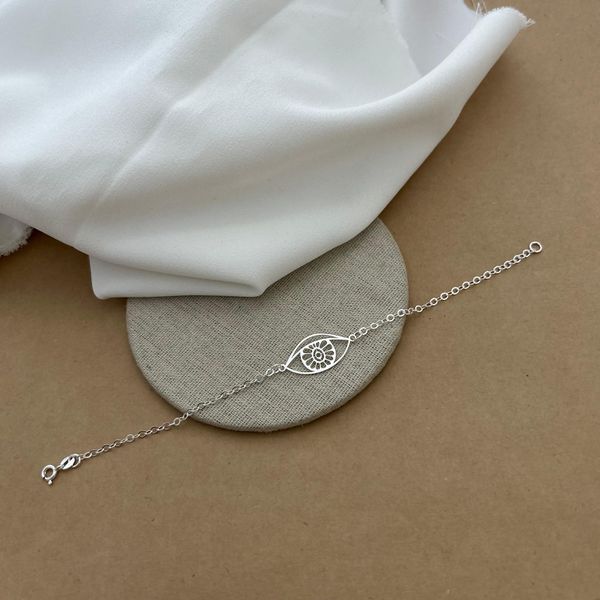PULSEIRA OLHO GREGO GRANDE VAZADO ELOS ARREDONDADOS