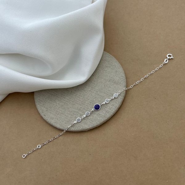 PULSEIRA 1 ZIRCÔNIA LILÁS E 4 CRISTAL PEQUENA ELOS ALONGADO