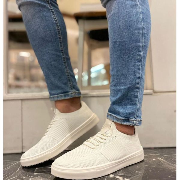 Tênis Casual Masculino CNS knit 27571 Off White CNS Calçados