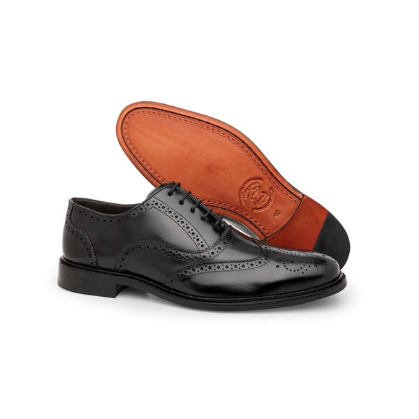 Sapato Social Masculino Oxford Brogue CNS Preto CNS Cal ados