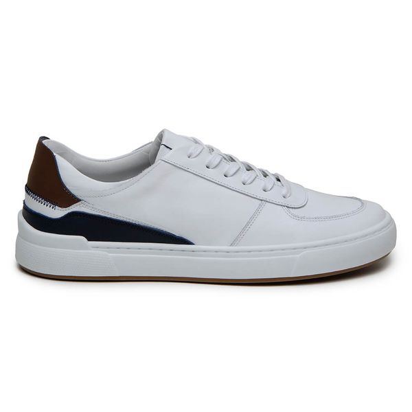 Tênis Casual Masculino CNS BON 015 Branco e Tan