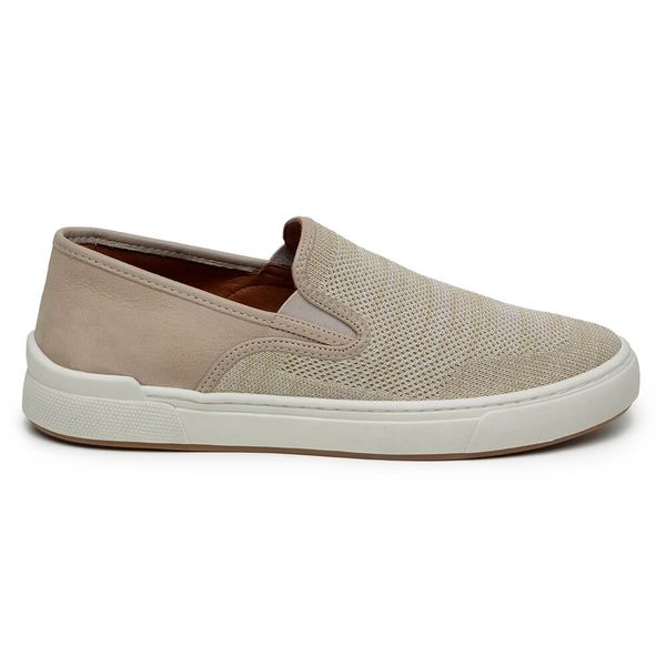 Tênis Casual Masculino Slip-on CNS BON 018 Bege e Areia