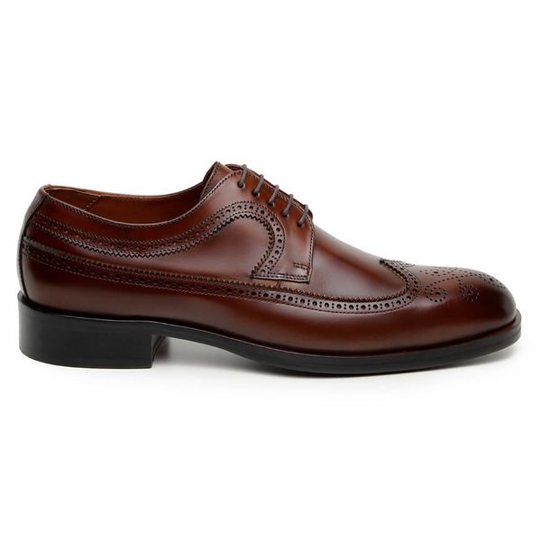 Sapato Social Masculino Derby CNS+ Brogue Holl Whisky