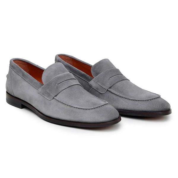 Sapato Casual Masculino Mocassim CNS 18454 Pewter Cinza CNS