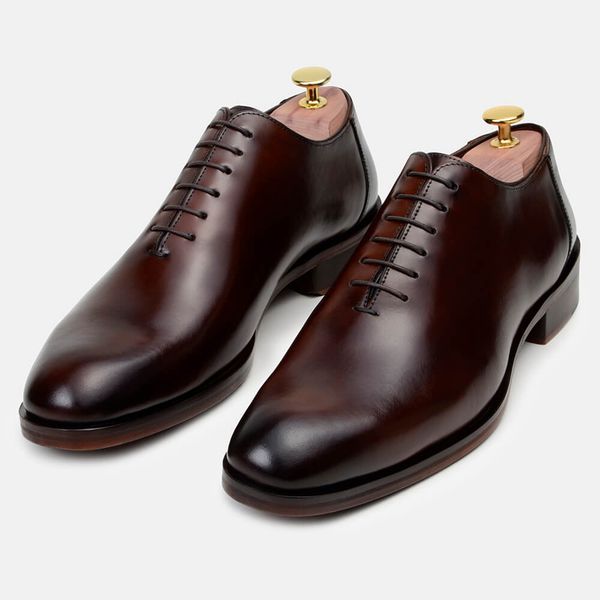 Sapato Marrom Bico Redondo Sapato Social Oxford Brogue Bico