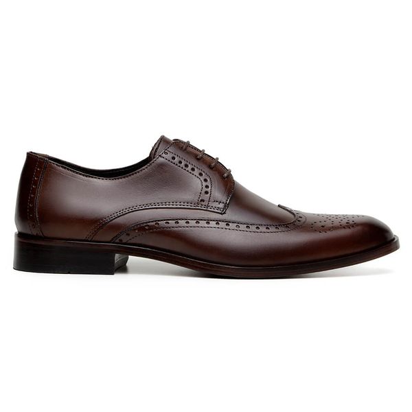 Sapato Social Masculino Derby CNS Brogue 7612 Café