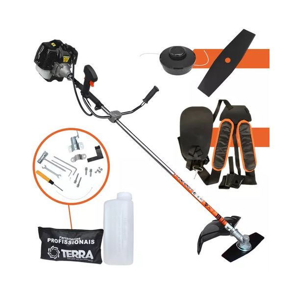 Roçadeira Gasolina Terra 52cc Cortador De Grama Grh520 Black