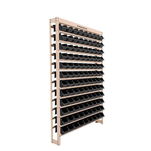 Kit Estante Gaveteiro Com 108 Gavetas N.3 Preto Presto