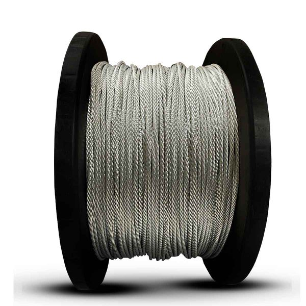 Cabo de Aço Plastificado 5/32 3,97mm Galvanizado 6x7 Alma de Fibra 100 Metros