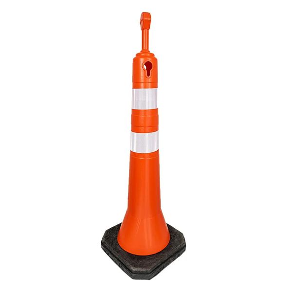Cone Balizador Top 1,10m Faixa Refletiva Laranja E Branco
