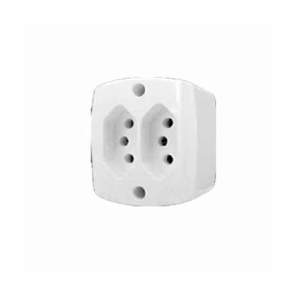 TOMADA EXTERNA 2P+T 10A BRANCO RETANGULAR ILUMI