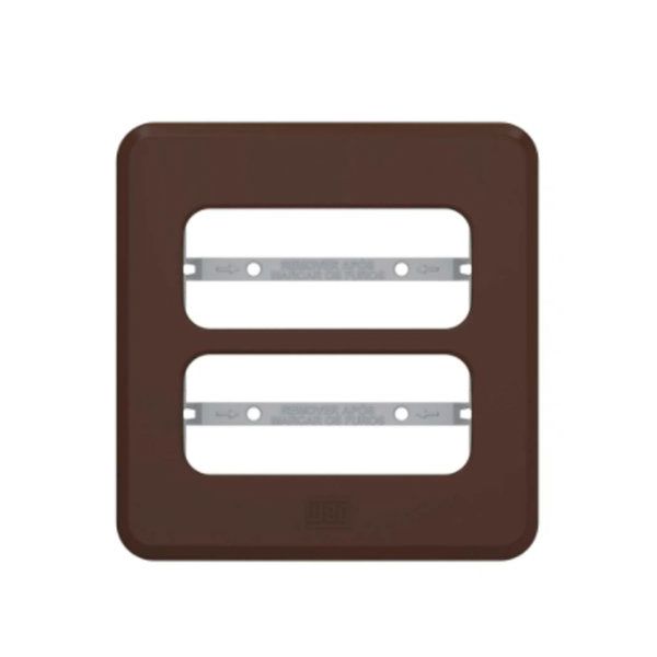 PLACA EMBUTIR MOVEIS E PEDRAS 2 POS 60MM MARROM COMPOSÉ